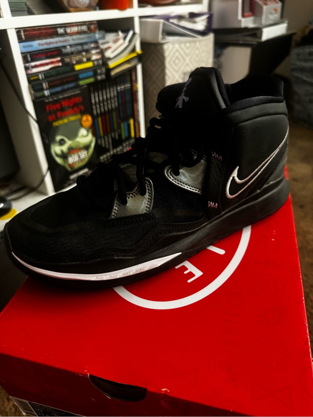 Nike Black and Silver Men’s Mid-Top Athletic Shoes
